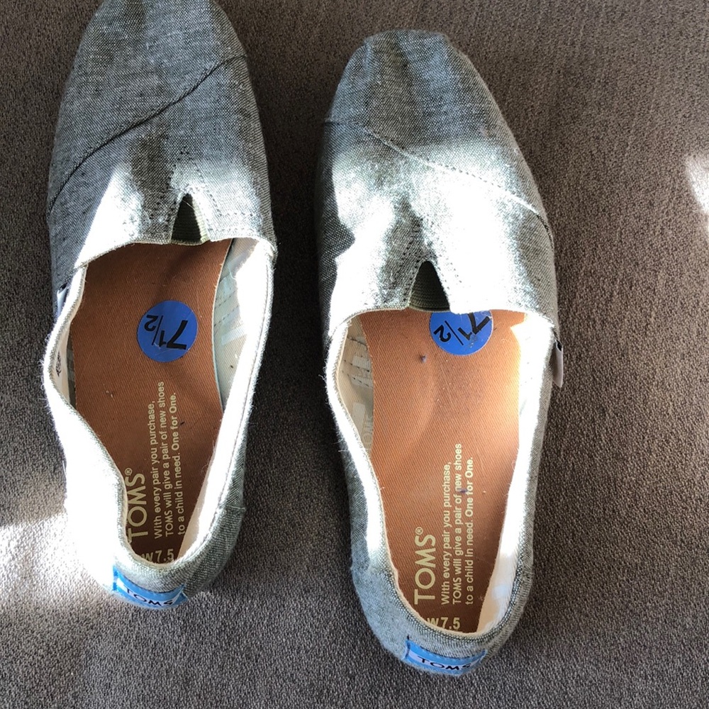 Gray canvas shoes. Euc